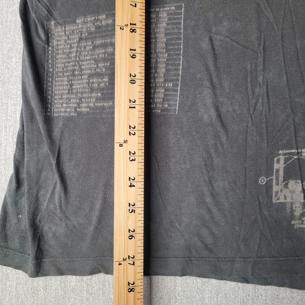 Diesel Mens V-Neck T-Shirt Faded Black Schematic Graphic Print Short Sleeve Tee - Picture 4 of 7